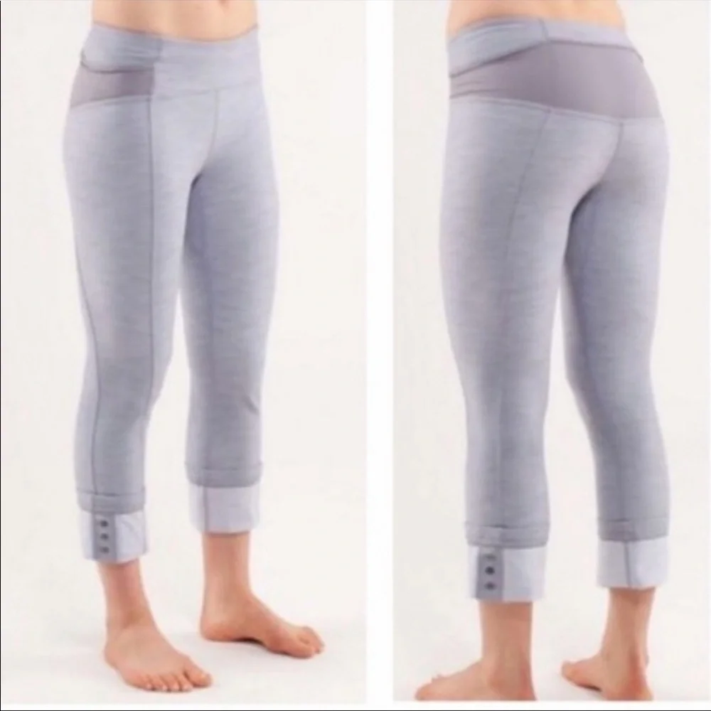 Lululemon Ride On Crop Grey Denim Pants 2 Workout